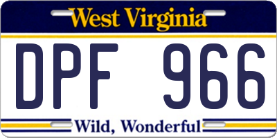 WV license plate DPF966