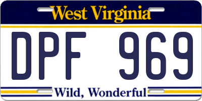 WV license plate DPF969