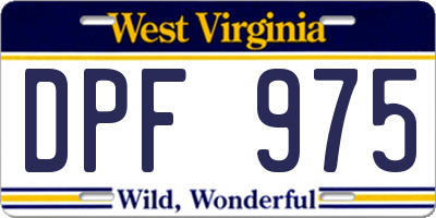 WV license plate DPF975