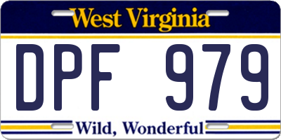 WV license plate DPF979