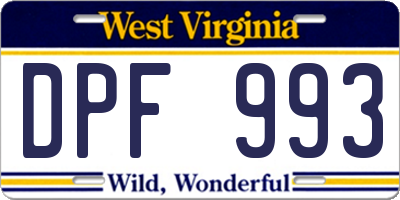 WV license plate DPF993