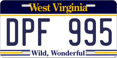 WV license plate DPF995