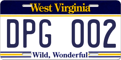 WV license plate DPG002