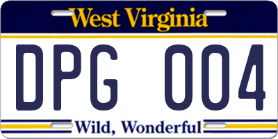 WV license plate DPG004