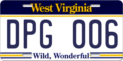 WV license plate DPG006