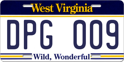 WV license plate DPG009