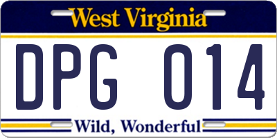 WV license plate DPG014