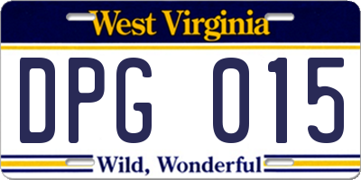 WV license plate DPG015