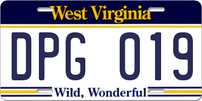 WV license plate DPG019