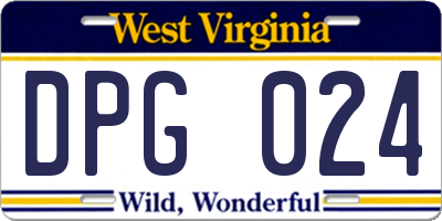 WV license plate DPG024