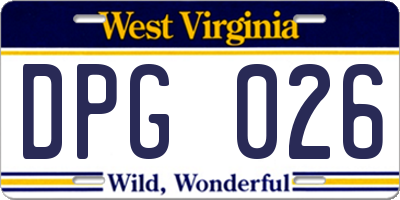 WV license plate DPG026