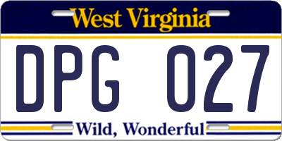 WV license plate DPG027