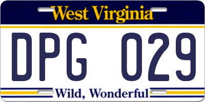 WV license plate DPG029