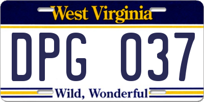 WV license plate DPG037