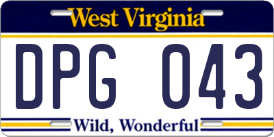 WV license plate DPG043