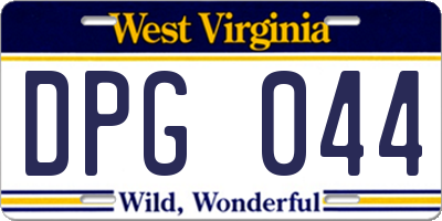 WV license plate DPG044