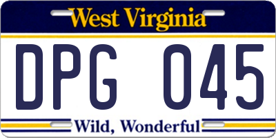 WV license plate DPG045