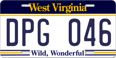 WV license plate DPG046