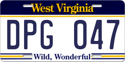 WV license plate DPG047
