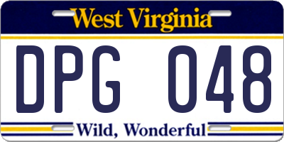 WV license plate DPG048