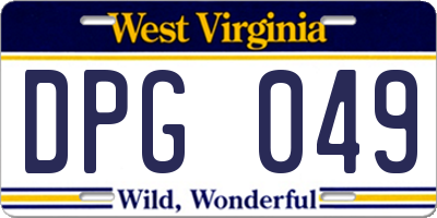 WV license plate DPG049
