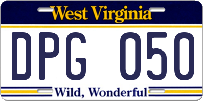 WV license plate DPG050