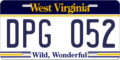 WV license plate DPG052