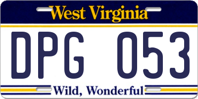 WV license plate DPG053