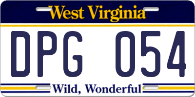 WV license plate DPG054