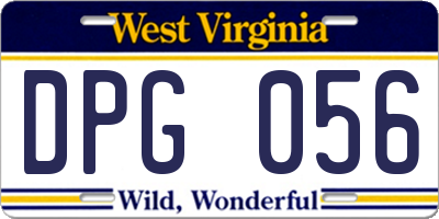 WV license plate DPG056