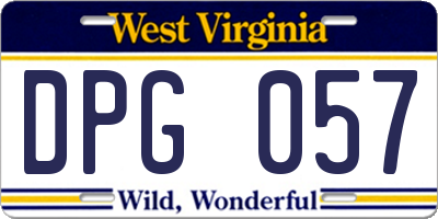 WV license plate DPG057