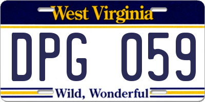 WV license plate DPG059