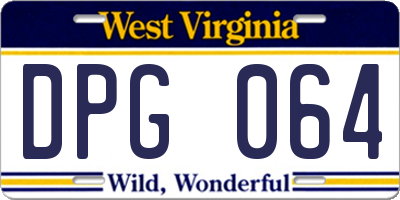 WV license plate DPG064