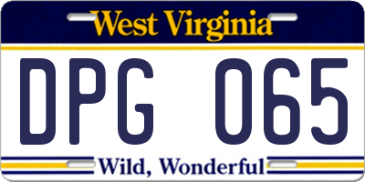 WV license plate DPG065