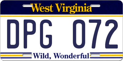 WV license plate DPG072