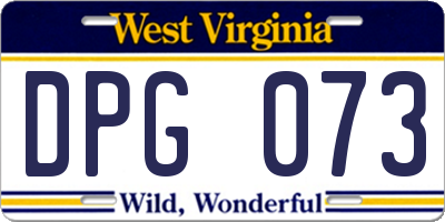 WV license plate DPG073