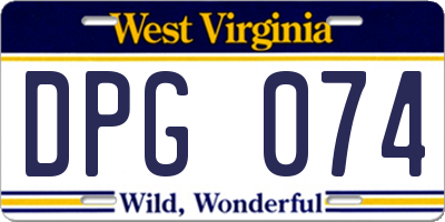 WV license plate DPG074