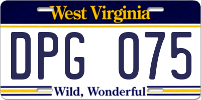 WV license plate DPG075