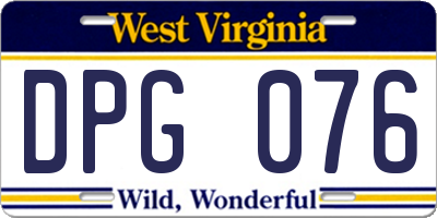 WV license plate DPG076