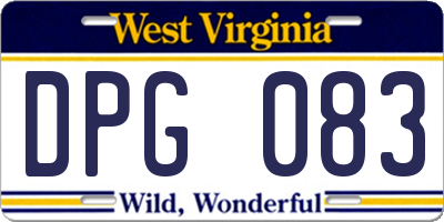 WV license plate DPG083