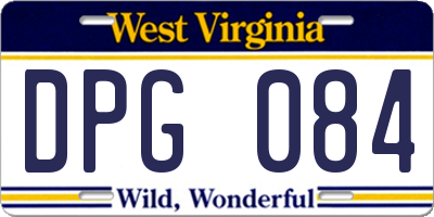 WV license plate DPG084