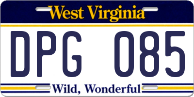 WV license plate DPG085
