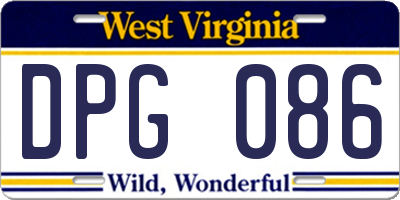 WV license plate DPG086