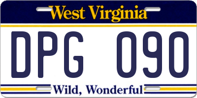 WV license plate DPG090