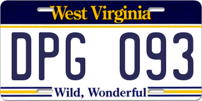 WV license plate DPG093