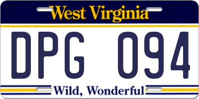 WV license plate DPG094