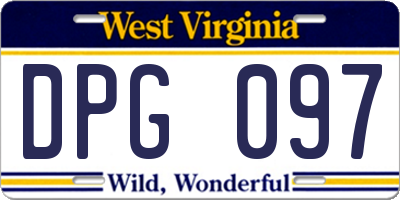 WV license plate DPG097
