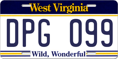 WV license plate DPG099
