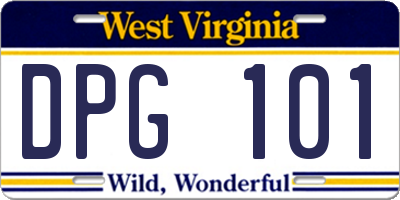 WV license plate DPG101
