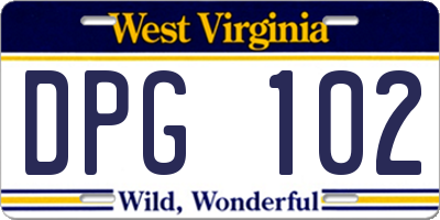 WV license plate DPG102